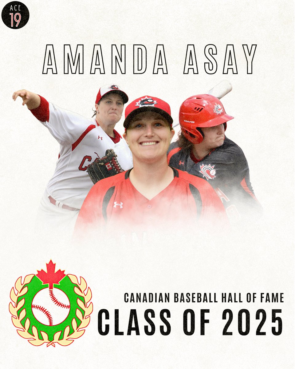We're proud and honoured to share the news that longtime Women’s National Team star Amanda Asay will be inducted, posthumously, into the Canadian Baseball Hall of Fame in June!

Love you, ACE ❤️