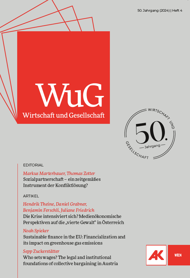 Wirtschaft und Gesellschaft (@wug_akwien) on Twitter photo Die neue Ausgabe von "Wirtschaft und Gesellschaft" ist erschienen: journals.akwien.at/index.php/wug/…
Das Editorial beschäftigt sich mit der Vergangenheit und Zukunft der Sozialpartnerschaft 🤝
Hier in voller Länge: doi.org/10.59288/wug50…
Und hier auf <a href="/AundW/">A&W Blog</a>: awblog.at/Wirtschaft/Soz… Die neue Ausgabe von "Wirtschaft und Gesellschaft" ist erschienen: journals.akwien.at/index.php/wug/…
Das Editorial beschäftigt sich mit der Vergangenheit und Zukunft der Sozialpartnerschaft 🤝
Hier in voller Länge: doi.org/10.59288/wug50…
Und hier auf <a href="/AundW/">A&W Blog</a>: awblog.at/Wirtschaft/Soz…