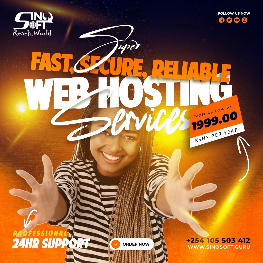 SinoSoft's tweet image. No downtime, no worries!

We believe in your dreams!
 
Get fast, secure &amp;amp; reliable web hosting for just KSH 1,999/yr with 24/7 support. 🚀

Let’s build something great!

📞 +254 105 503 412 | 🌍 sinosoft.guru
#WebHostingKenya #FastSecureReliable #GrowYourBusiness Celine