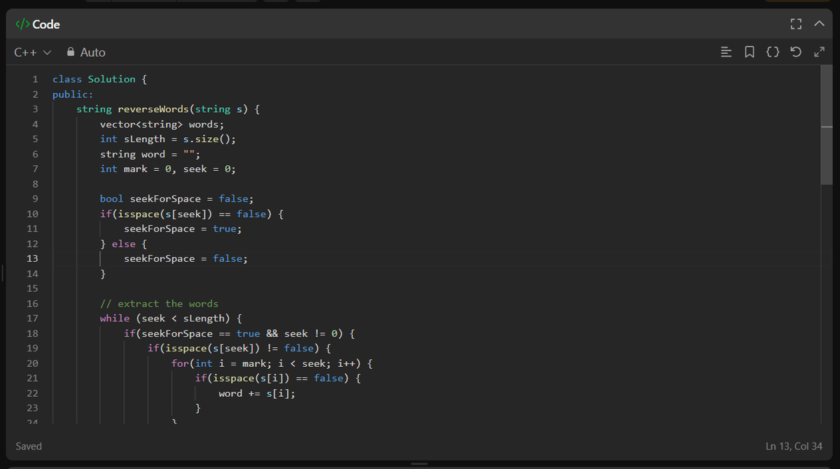 TaylorOkis's tweet image. Leetcode session for today
&quot;Reverse the words in a string&quot;

#leetcode75 #ilovecoding #cpp