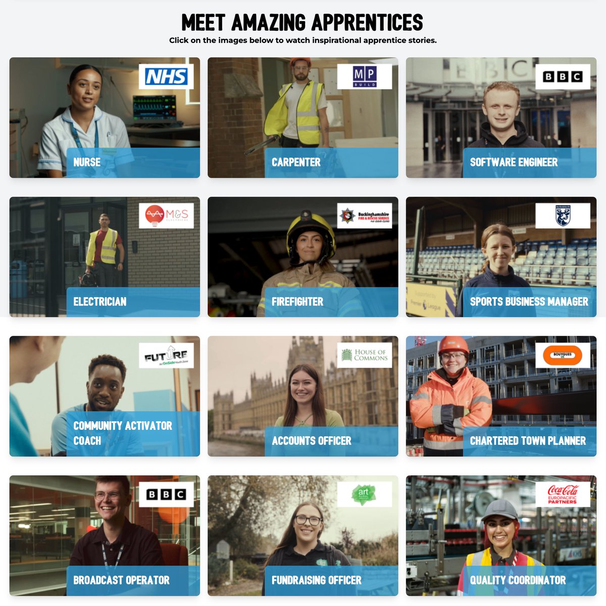 The #ApprenticeWednesday theme reminds us that young people can’t be what they can’t see! 

That’s one of the reasons why we created a collection of short Apprentice Story films showcasing the breadth and variety of #apprenticeships

Get inspired: tinyurl.com/54da5w5k