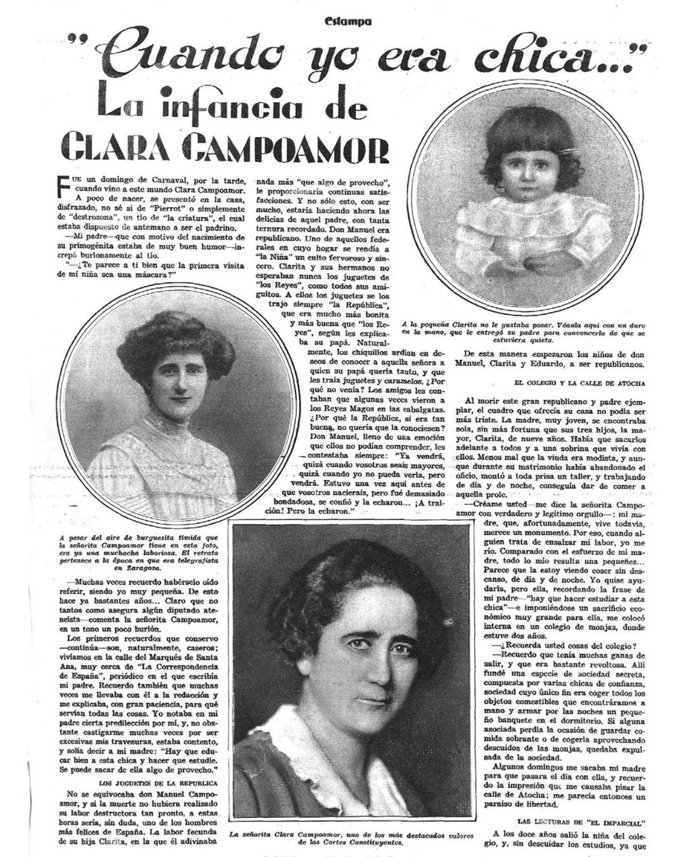 Un domingo de carnaval nació Clara Campoamor, hoy recordamos a la niña que desafió las normas y soñaba con libertad. A la que tanto luchó por las mujeres.

🎂 ¡Feliz cumpleaños allá dónde estés querida! ✊📜 #ClaraCampoamor #VictoriaVieneACenar #Historia #teatroenmadrid