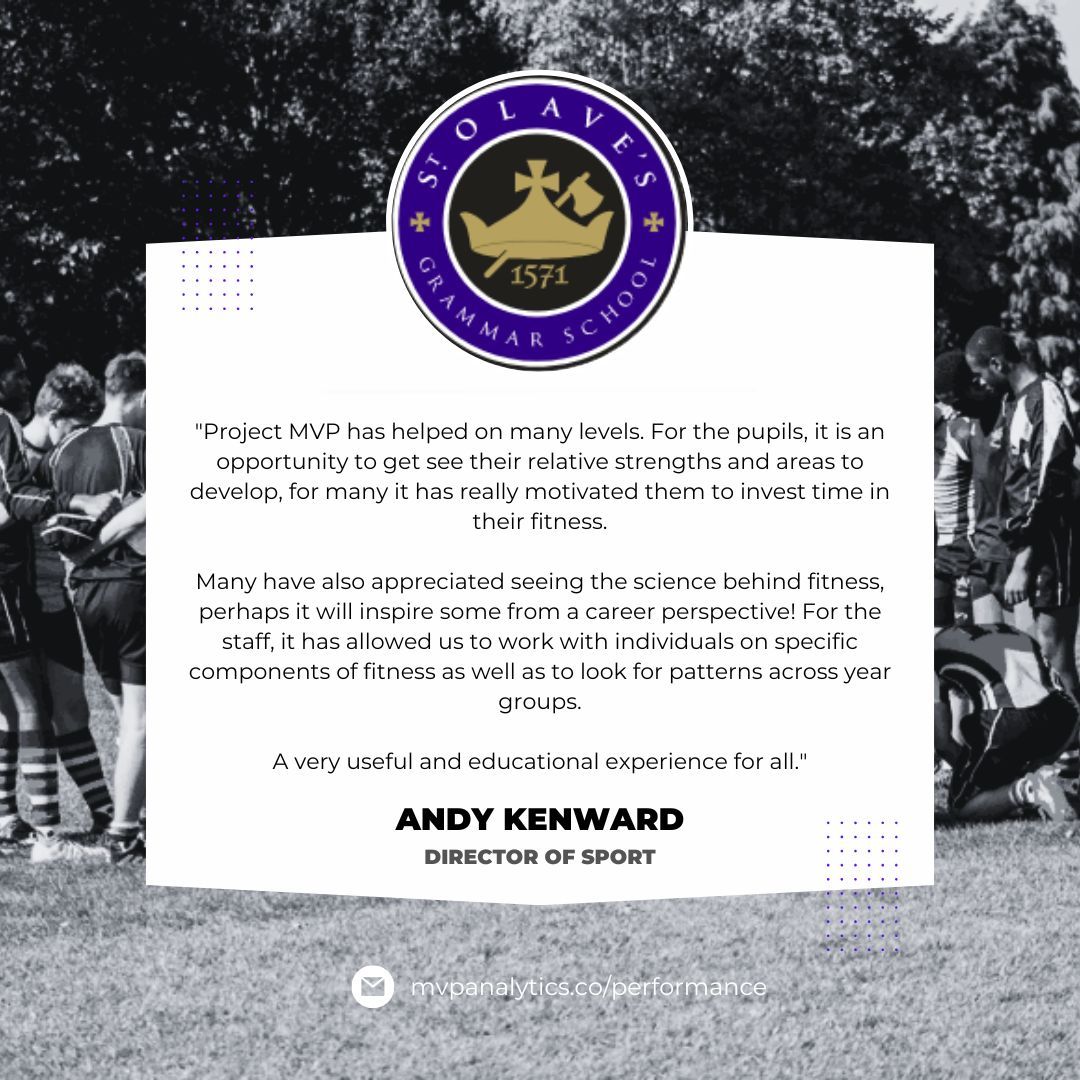 Project MVP is shaping the future of young athletes! 🏋️‍♂️ Pupils at St. Olave’s Grammar School gain insight into their strengths, boosting motivation and sparking interest in sports science, while staff benefit from targeted fitness data. ⭐⭐⭐⭐⭐ #SportsScience #AthleteDev
