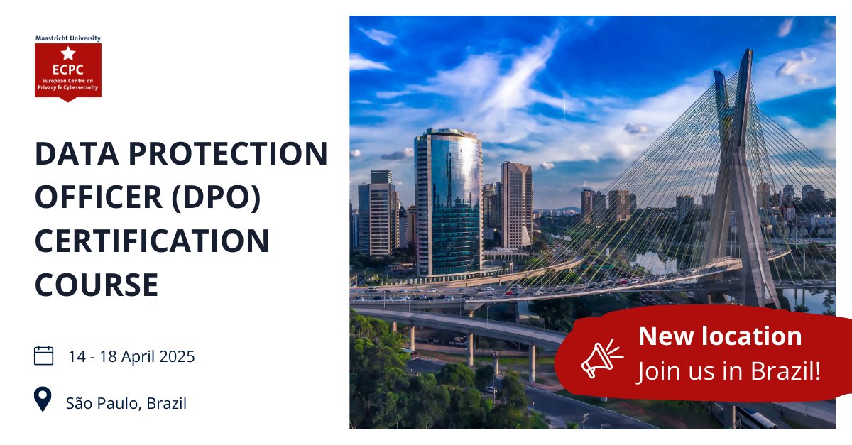 ECPC (@ecpcmaastricht) on Twitter photo ECPC is bringing its successful #DPO Certification course to Sao Paulo! Are you a #privacy #dataprotection professional working in Brazil and dealing with international stakeholders? Then learn from the best and become a certified DPO. maastrichtuniversity.nl/events/data-pr… <a href="/balbonipaolo/">Paolo Balboni</a> ECPC is bringing its successful #DPO Certification course to Sao Paulo! Are you a #privacy #dataprotection professional working in Brazil and dealing with international stakeholders? Then learn from the best and become a certified DPO. maastrichtuniversity.nl/events/data-pr… <a href="/balbonipaolo/">Paolo Balboni</a>