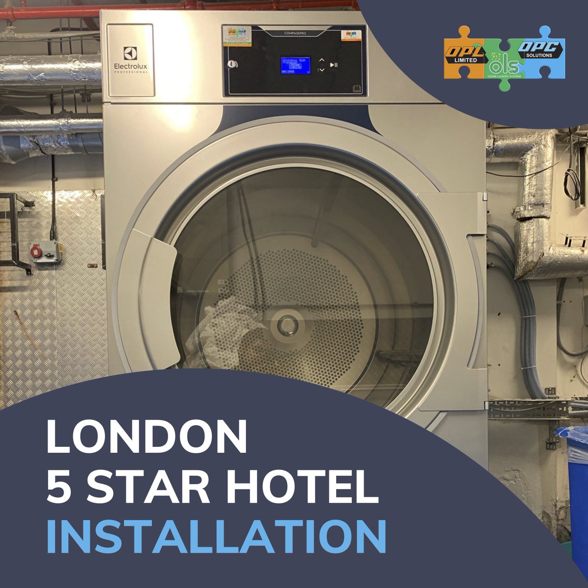The OPL Group recently installed this large <a href="/ElectroluxProUK/">Electrolux Professional UK & Ireland</a> 37kg Tumble Dryer at a London 5 Star Hotel

From boutiques to large chains, we understand that your core laundry requirements are quality, control and cost. 

Find out more > theoplgroup.co.uk/sectors/hotels

#commerciallaundry