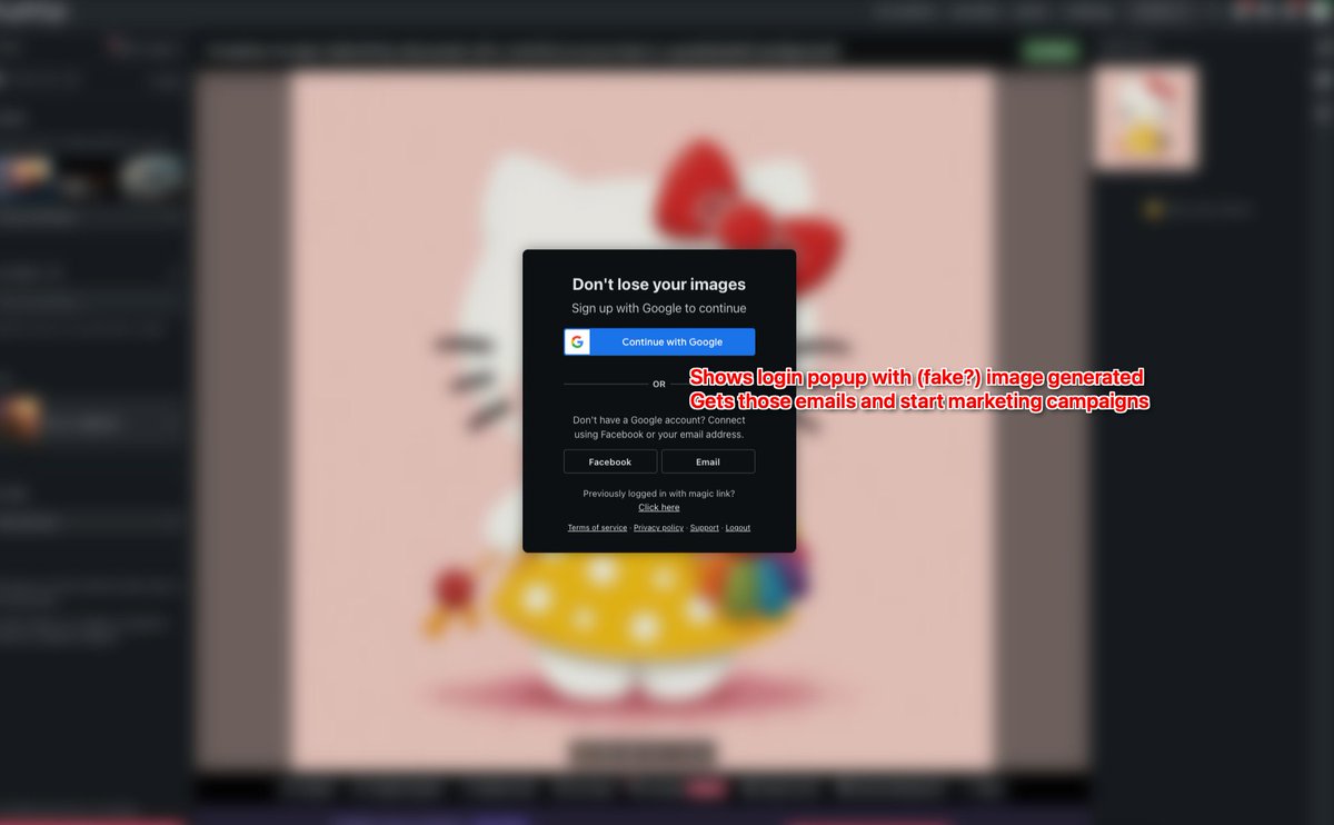 illyism's tweet photo. but imo this is one of the better examples for gallery pages because I think they focused on conversion rate #SEOROAST @levelsio:
1) creation page ๐ https://t.co/r5xlyiQfbs