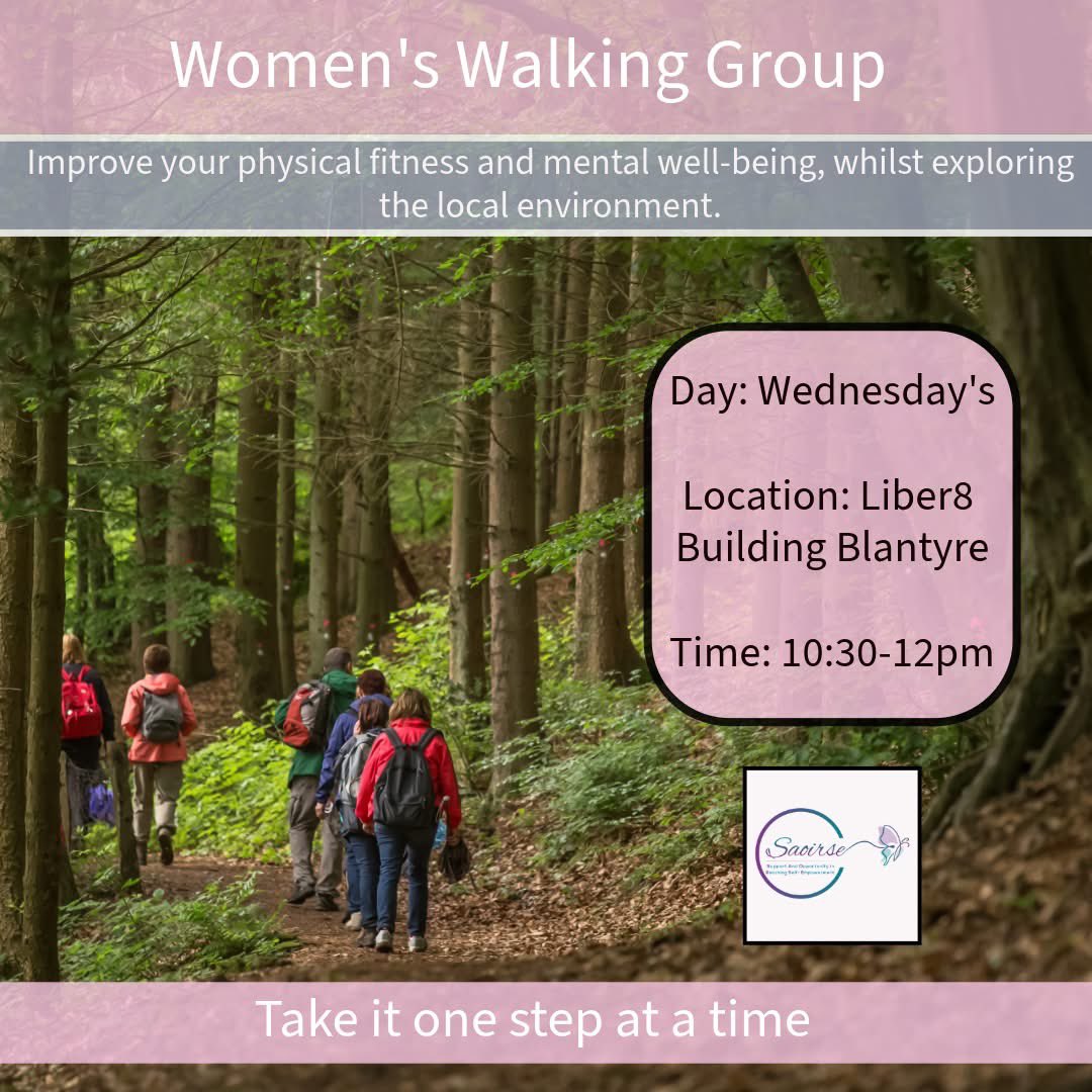 🚶‍♀️ Step Into Week 2!🚶‍♀️

Ladies, let’s keep moving and empowering each other! 🌿💪 Join us TODAY for Week 2 of our Women’s Walking Group—a great way to boost your health, wellbeing, &amp; connect with amazing women along the way!

📍 Meeting Point: Liber8 Building, Blantyre at 10:30AM