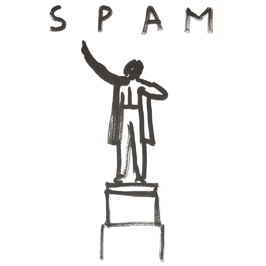 “SPAM”
Graffiches. Handmade posters made using local graffiti messages / Reggio Emilia. 2024. From the show “Sorry for Fukushima” at @spazioc21