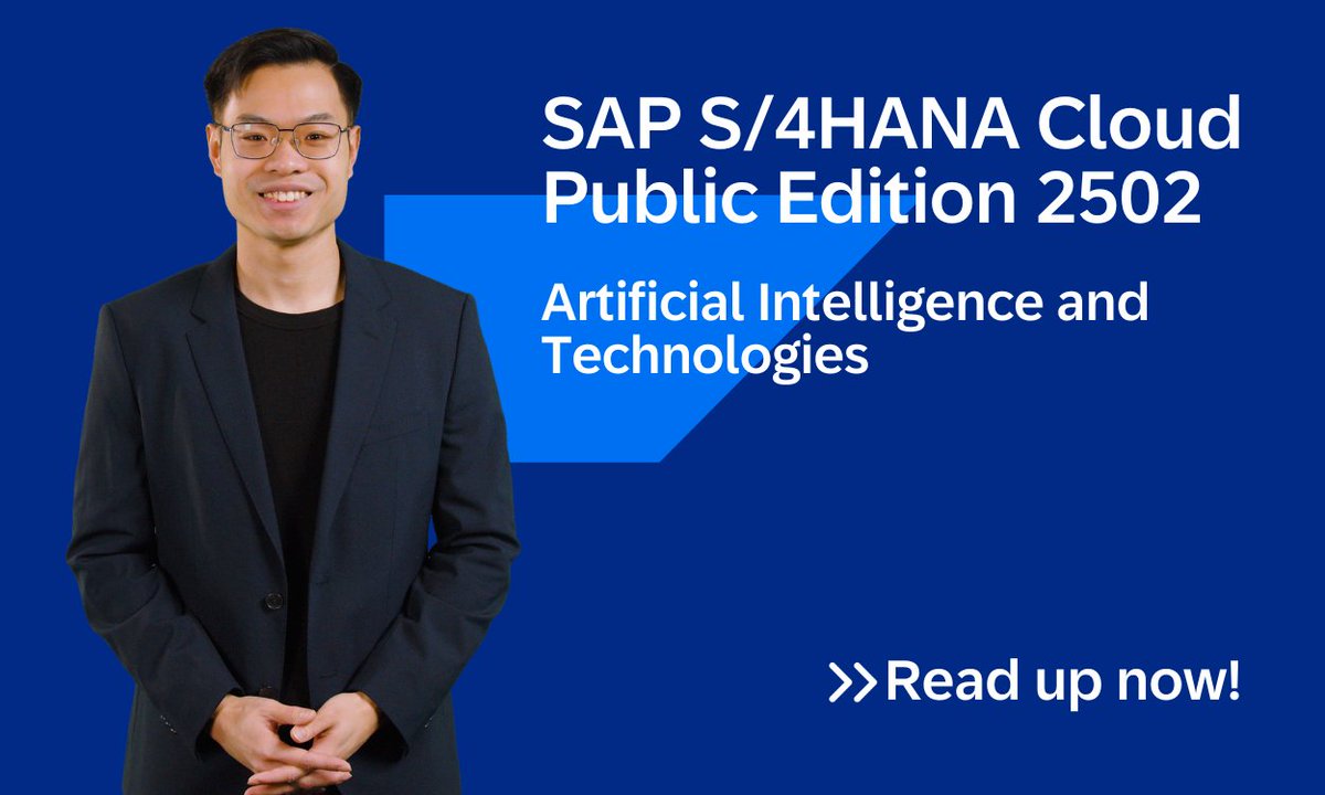 🌟 Explore the Future with Artificial Intelligence in SAP S/4HANA Cloud Public Edition 2502! 🚀

👉 Read the full blog post here: imsap.co/6012Ib6Nw

#SAPCloudERP #Joule #AI