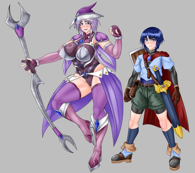 【WIP】女騎士と盗賊に続き、またファンタジー系の新オリキャラを作ってます。魔導師とショタ勇者です。 