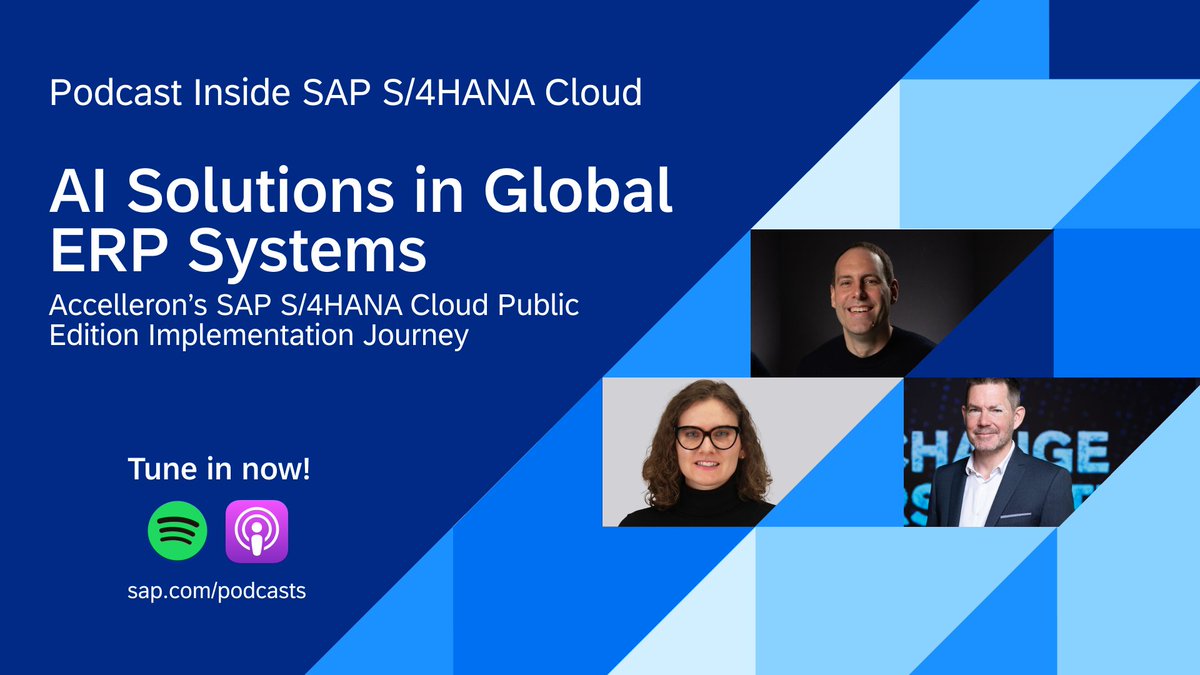 Ulrich Hauke (@haukeulrich) on Twitter photo Join us for the latest episode of the podcast Inside SAP S/4HANA Cloud where we dive deep into the innovative world of AI with Accelleron's implementation journey of SAP S/4HANA Cloud Public Edition.
π Tune in now: π imsap.co/6011IbBHR
<a href="/SAPCloudERP/">SAP Cloud ERP</a> #AI Join us for the latest episode of the podcast Inside SAP S/4HANA Cloud where we dive deep into the innovative world of AI with Accelleron's implementation journey of SAP S/4HANA Cloud Public Edition.
π Tune in now: π imsap.co/6011IbBHR
<a href="/SAPCloudERP/">SAP Cloud ERP</a> #AI