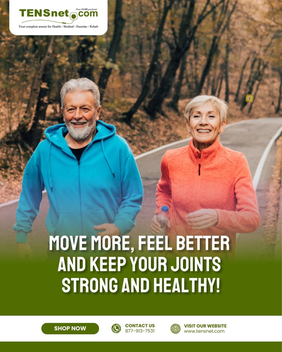 TENSNET's tweet image. Keep moving, keep thriving! Staying active is the key to strong, healthy joints. Whether it’s a walk, stretch, or workout, every move counts toward a healthier, more flexible you. 🌿