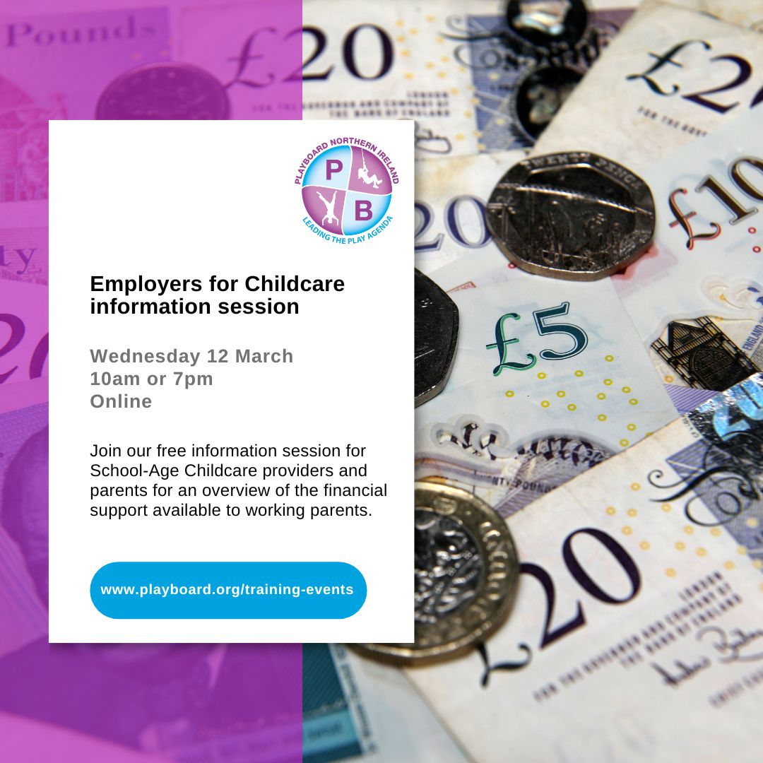 PlayBoard NI (@playboard_) on Twitter photo Our info sessions with <a href="/EFCCG/">Employers4Childcare</a> have been rescheduled for 12 March at 10am or 7pm.
The FREE online sessions will focus on the financial support available to working parents accessing childcare.
Register for 10am: EFCCMarch25am.eventbrite.co.uk
Register for 7pm:
EFCCMarch25.eventbrite.co.uk Our info sessions with <a href="/EFCCG/">Employers4Childcare</a> have been rescheduled for 12 March at 10am or 7pm.
The FREE online sessions will focus on the financial support available to working parents accessing childcare.
Register for 10am: EFCCMarch25am.eventbrite.co.uk
Register for 7pm:
EFCCMarch25.eventbrite.co.uk