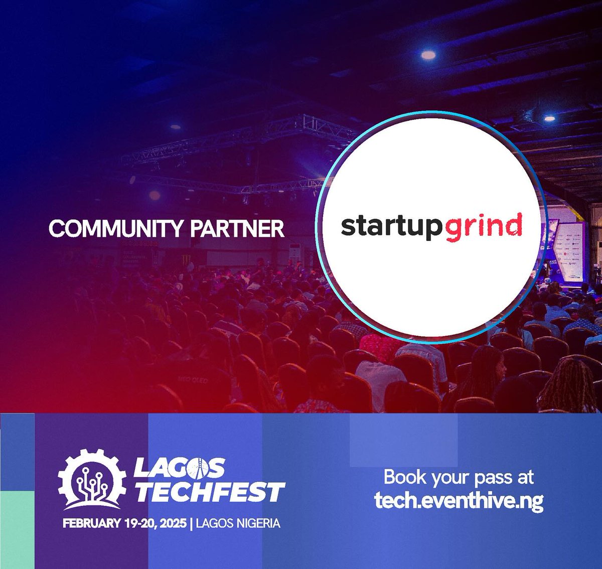 Startup Grind Lagos is excited to announce that we are a community partner to the Lagos Tech Fest 2025 taking place on 19th and 20th February, 2025.

Learn more and register here - tech.eventhive.ng