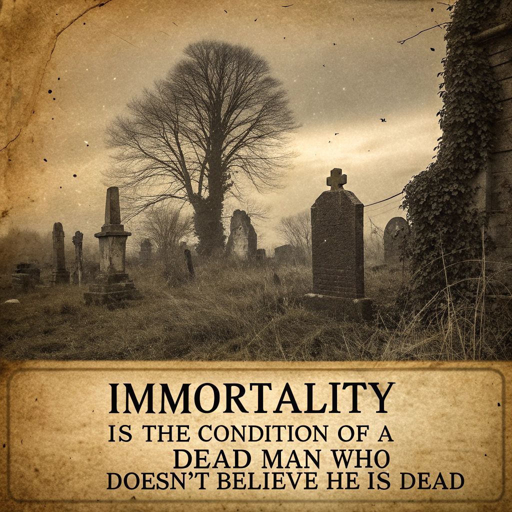 2Gather1ness's tweet image. "Immortality is the condition of a dead man who doesn't believe he is dead." – H.L. Mencken

Sometimes, denial outlives us all. ☁️
#Philosophy #Mortality #ExistentialThoughts #Reflection #DeepQuotes