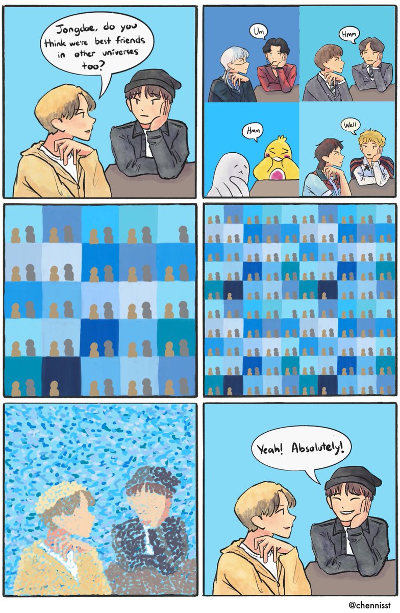 chennisst's tweet image. Our canon event is that you’re my best friend in every universe #baekchen