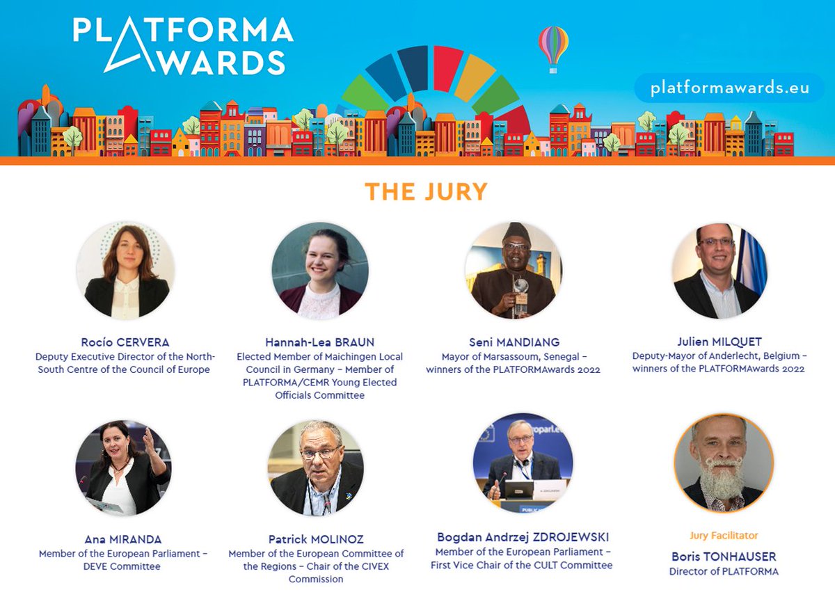 Let’s discover together the jury and the 6 shortlisted projects for the #PLATFORMAwards

The jury will announce the names of the 3 finalists during the award ceremony in Seville 🇪🇸 on 1/04, at the occasion of #SevillaWorldForumLED

▶️ platforma-dev.eu/lets-discover-…