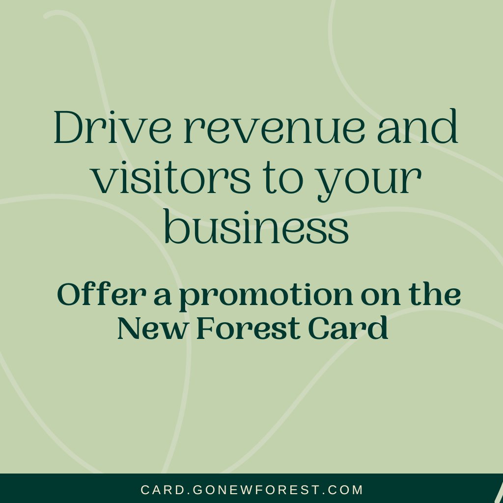 Go New Forest CIC (@gonewforest) on Twitter photo Looking to reach more customers and grow your business? Join the New Forest Card scheme and showcase your offers to thousands of cardholders eager to shop, dine, and explore locally!
📩 Sign up today: bit.ly/3j5EdWP or contact us for more info: contact@gonewforest.com Looking to reach more customers and grow your business? Join the New Forest Card scheme and showcase your offers to thousands of cardholders eager to shop, dine, and explore locally!
📩 Sign up today: bit.ly/3j5EdWP or contact us for more info: contact@gonewforest.com