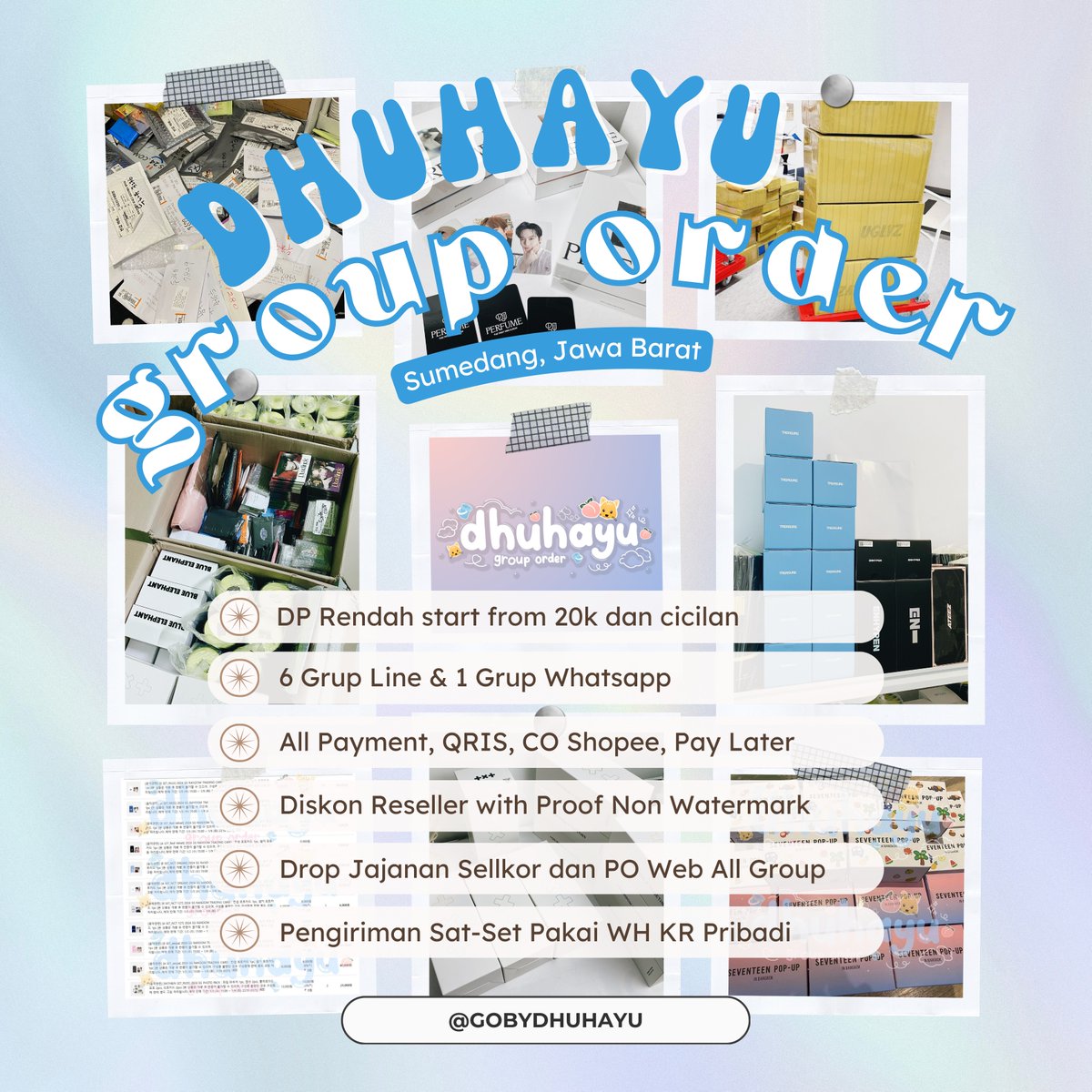 Hi, hello, 안녕!

kamu lagi nyari GO Mulfand yg open PO K-Pop Stuff dengan DP rendah? atau nyari Firsthand Warehouse yg bantu kamu kirim barang dari Korea ke Indonesia dengan service lengkap dan sat-set?

Kajja! kepoin by Dhuhayu di thread ini, ya!~~ 🙆🏻‍♀️💗
linktr.ee/gobydhuhayu