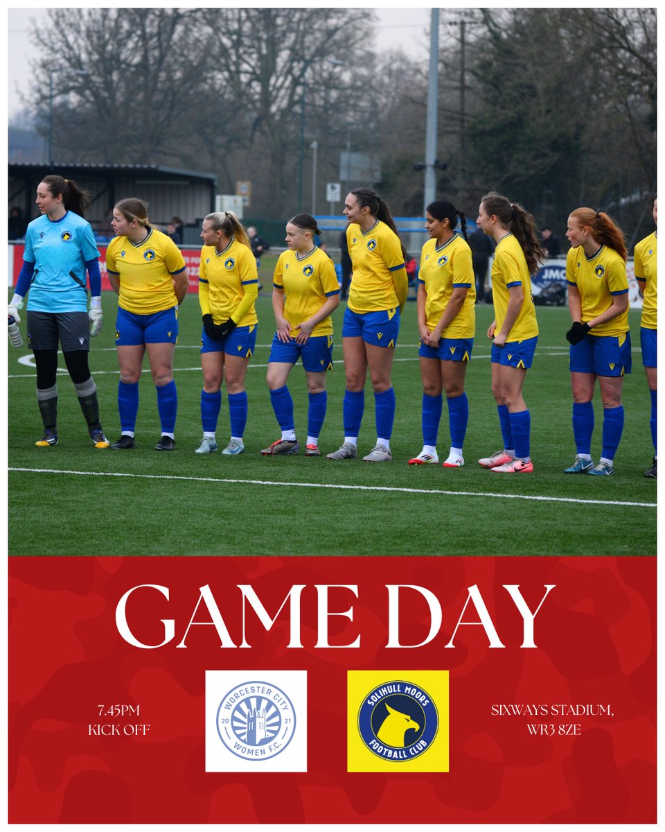 smwfcofficial's tweet photo. IT’S MATCHDAY 🤩

🆚 @WCWomenFC 
🏆 National League
⏰ 7.45pm KO
🏟️ Sixways Stadium, WR3 8ZE
🎟️ Adults: £6, Concessions: £4, Under 16’s: £2 (Correction to ticket prices) https://t.co/vXuAC51XJW