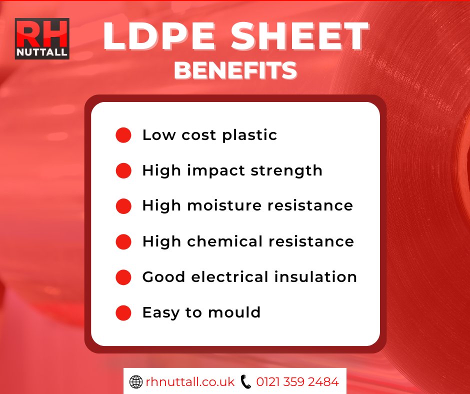 RH_Nuttall's tweet image. Low-Density Polyethylene (LDPE) sheets are a reliable choice for various industrial applications.

Available in multiple thicknesses, our LDPE sheets can be tailored to meet your specific project requirements.

rhnuttall.co.uk/sheeting/ldpe-…

#LDPEsheet #Manufacturing