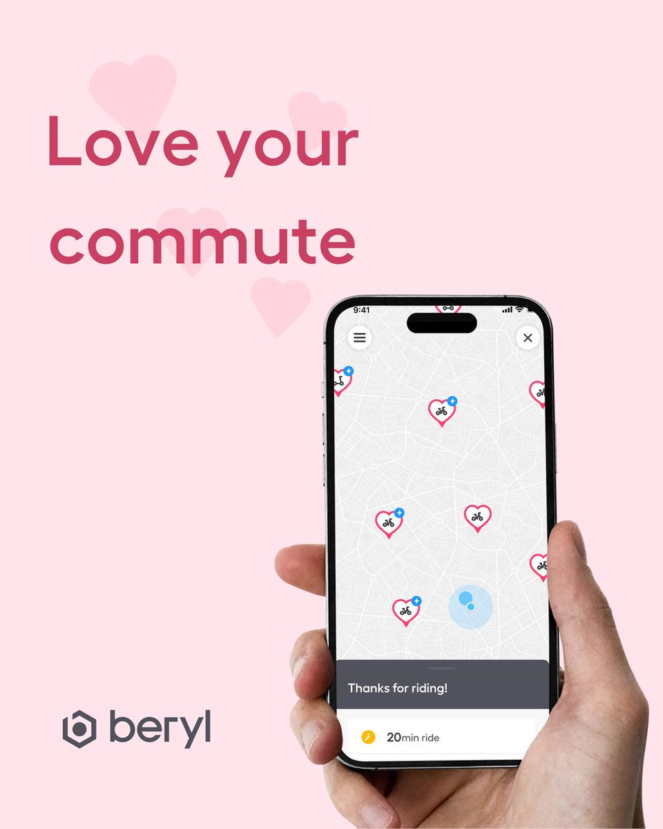 Move over cupid, Twitter <a href="/BerylBikes/">Beryl</a> got the gift for you! 🎁
Until 16 Feb, enjoy 5 free minutes on Beryl with code: LOVE5

🚲  Fall in love with a new commute

Offer ends this Sunday 16 Feb ⏳
#Beryl #LoveYourCommute #HappyValentinesDay