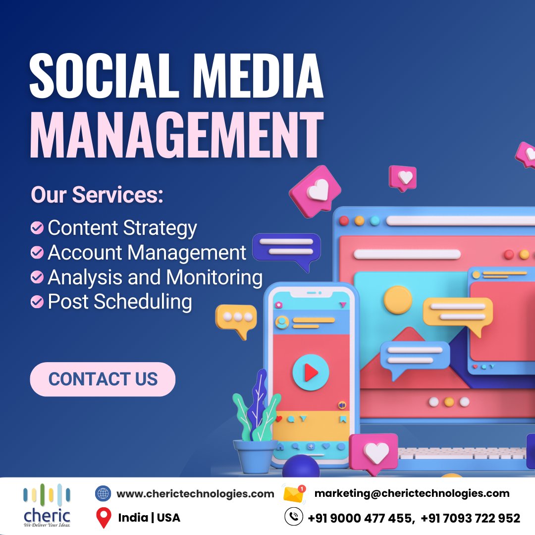 cherictech's tweet photo. Boost Your Brand with Expert Social Media Management! At Cheric Technologies, we handle everything from content strategy to post-scheduling, so you can focus on growing your business.
#SocialMediaManagement #DigitalMarketing #BrandGrowth #ContentStrategy #SocialMediaExperts #Mark https://t.co/QaqjE7HMxS