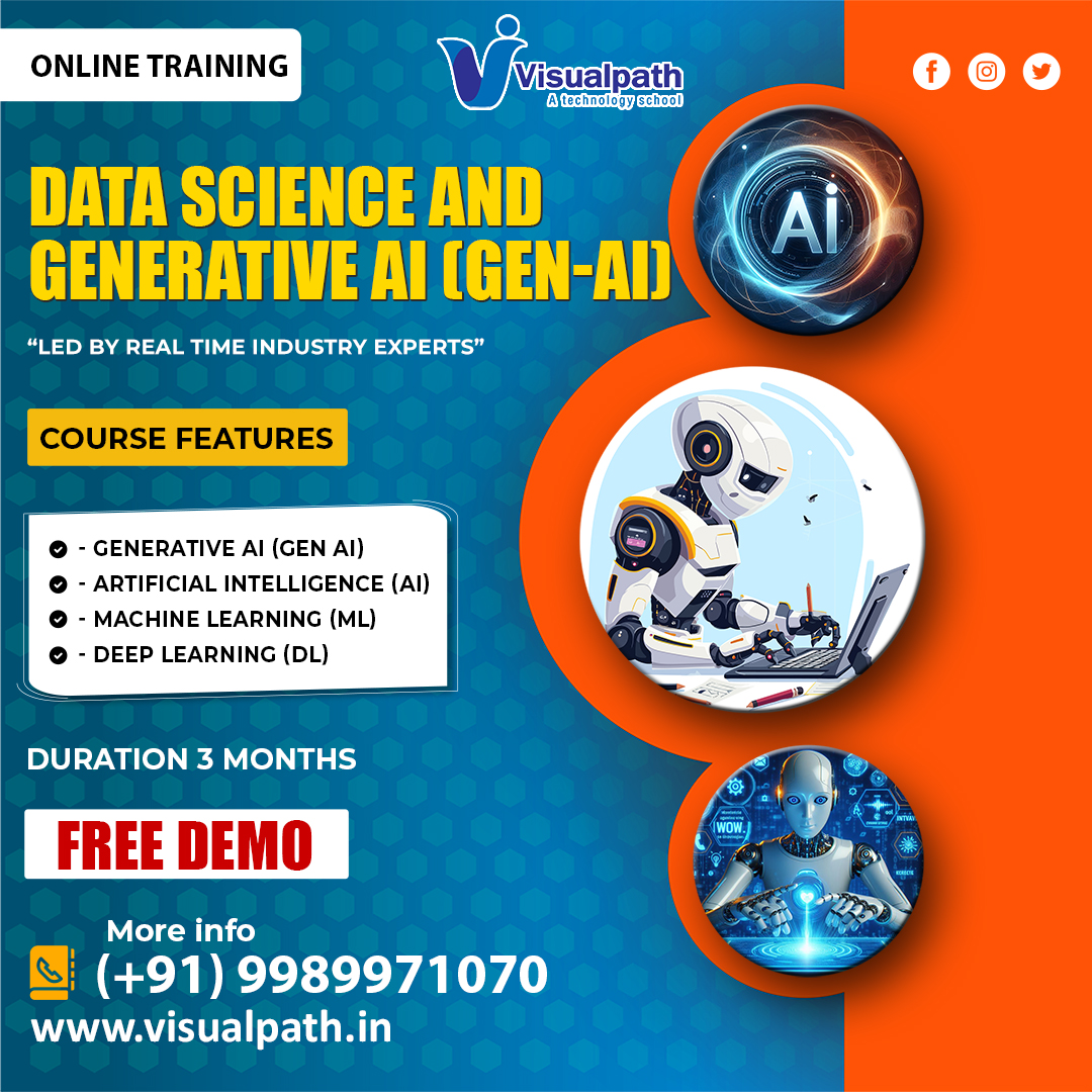 harikrishn87010's tweet image. @VisualpathPro  Leading Worldwide Best #DataScience with #GenerativeAiCourse India.Offers Job Oriented Training,expert-led courses on tools like #Python, TensorFlow. Learn data analytics,  ! For more information contact us +91-7032290546.
🌐Visit us: visualpath.in/online-data-sc…