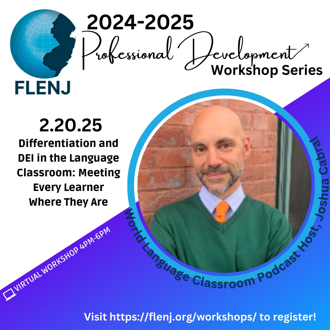 Let's look at Differentiation and DEI in our language classrooms and see what we can to meet every student where they are. <a href="/FLENJ/">FLENJ</a> 
…eeducatorsofnewjersey.wildapricot.org/event-5739654
