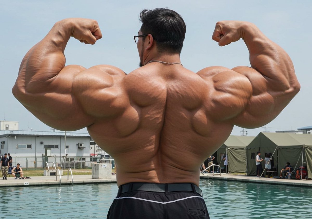 Back double biceps