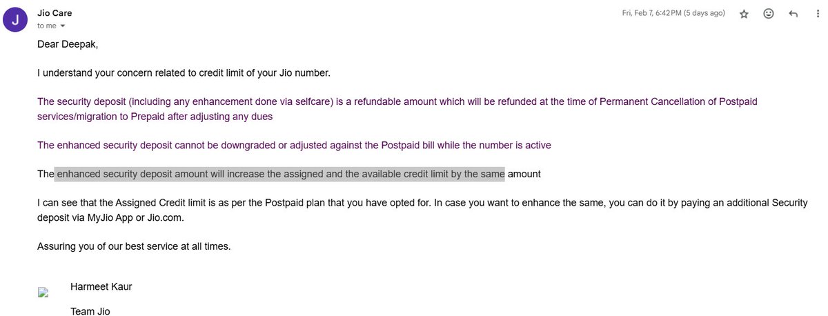 AskDeepakSingh's tweet photo. @JioCare I am facing an issue with my Jio Postpaid connection (9991916163).
Despite making an advance payment, my credit limit has not been updated, and my services remain barred.

Kindly look into this matter urgently. Please resolve it.

#JioPostpaidIssue #JioCustomerService https://t.co/CskH7cPdjP