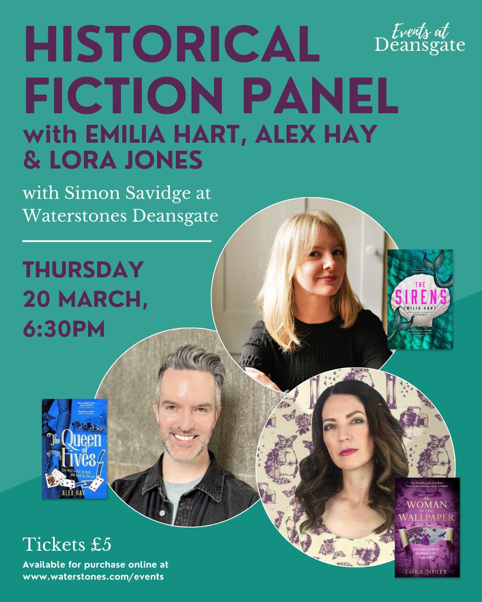 Little, Brown: Book News (@lbbooknews) on Twitter photo Don't miss the chance to see our very own <a href="/LoraJones/">Lora Jones</a>, author of #TheWomanintheWallpaper with <a href="/EmiliaHartBooks/">emilia hart</a> and <a href="/AlexHayBooks/">Alex Hay</a> at <a href="/WaterstonesMCR/">Waterstones Manchester Deansgate</a> on Thursday 20th March. Get your tickets now: bit.ly/HisFictionPanel Don't miss the chance to see our very own <a href="/LoraJones/">Lora Jones</a>, author of #TheWomanintheWallpaper with <a href="/EmiliaHartBooks/">emilia hart</a> and <a href="/AlexHayBooks/">Alex Hay</a> at <a href="/WaterstonesMCR/">Waterstones Manchester Deansgate</a> on Thursday 20th March. Get your tickets now: bit.ly/HisFictionPanel