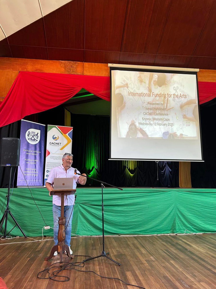 The Centre for Creative Arts director, Ismail Mahomed, drew from his more than 25 years of international brokerage in the Cultural &amp; Creative Industries to present a talk at the Western Cape Community Arts Centre’s Network (CACNET) on “International Funding for the Arts”.🎉🙌