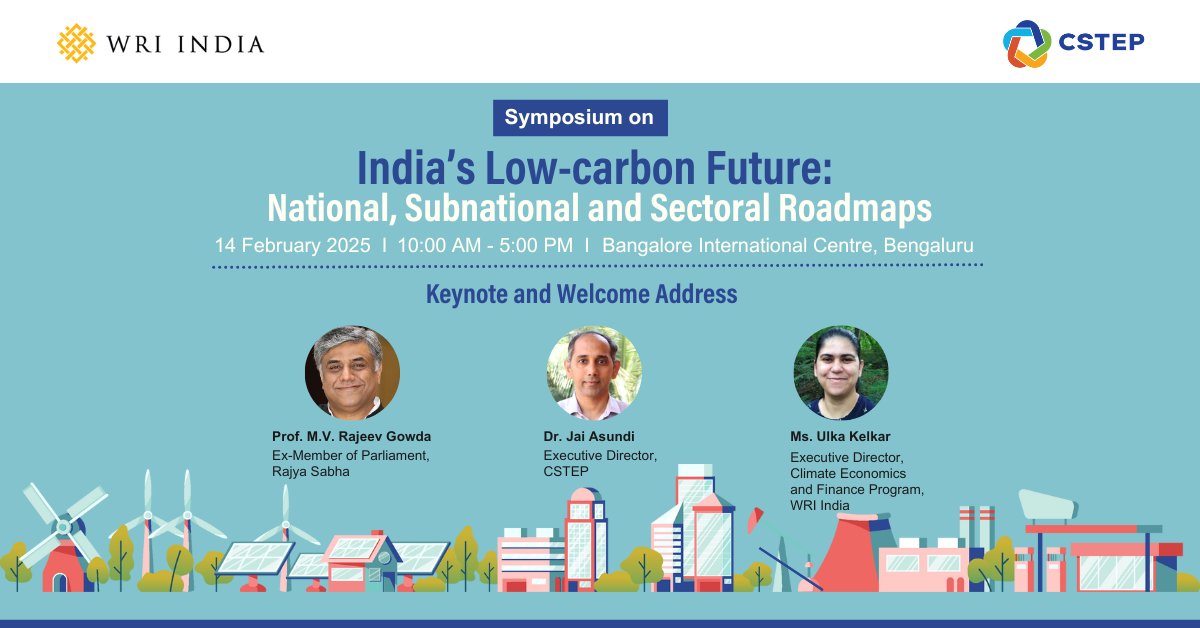 (1/2)📢Meet Our Speakers!

<a href="/WRIIndia/">WRI India</a> and <a href="/CSTEP_India/">CSTEP</a>  are bringing together leading experts to share insights on sectoral roadmaps for energy, transport, industry and land use.