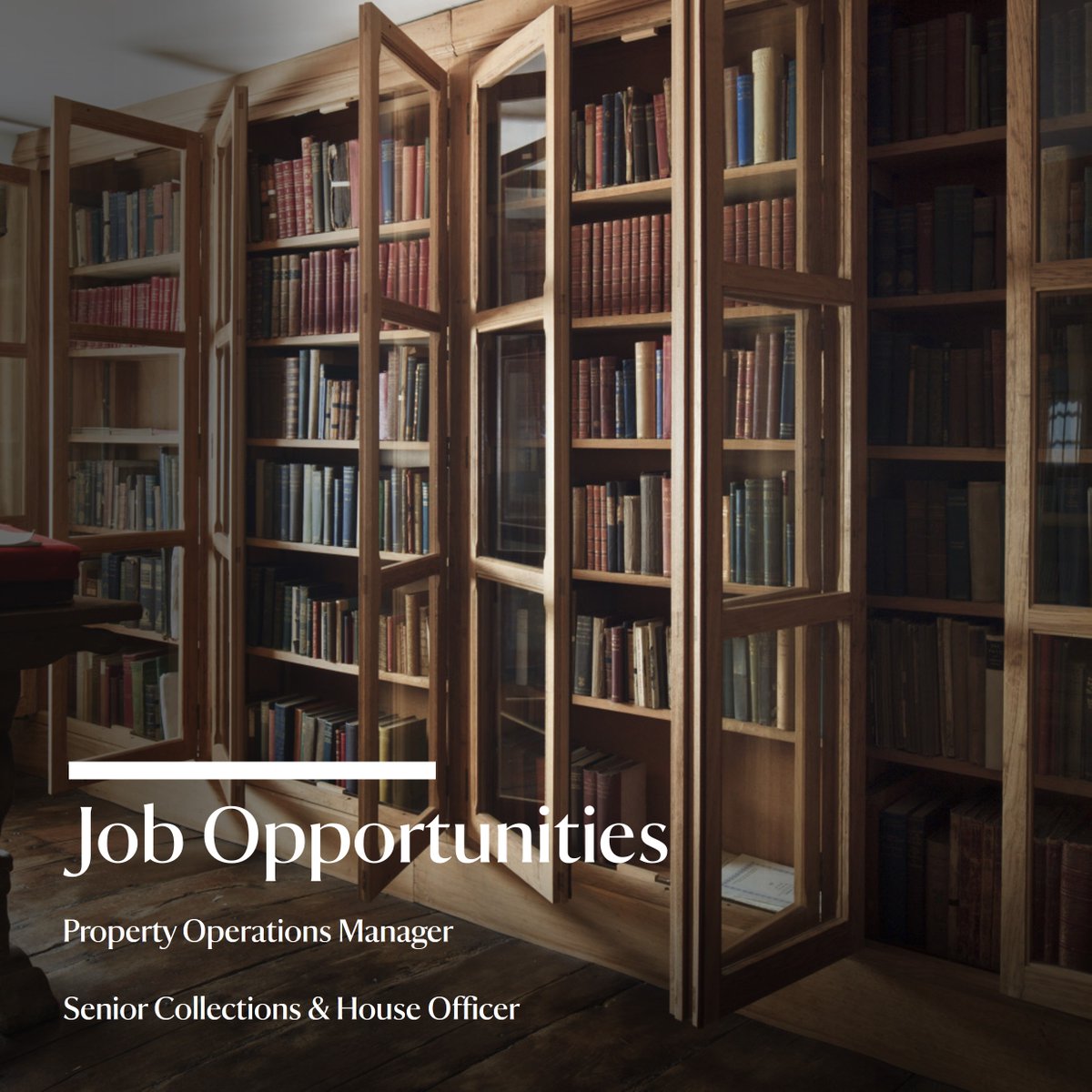 We're looking for someone to join our team as Property Operations Manager (REF: IRC160274) and Senior Collections &amp; House Officer (REF: IRC160277) | Search the reference numbers on National Trust Jobs to find out more. Applications close for both roles on 23 February 2025.