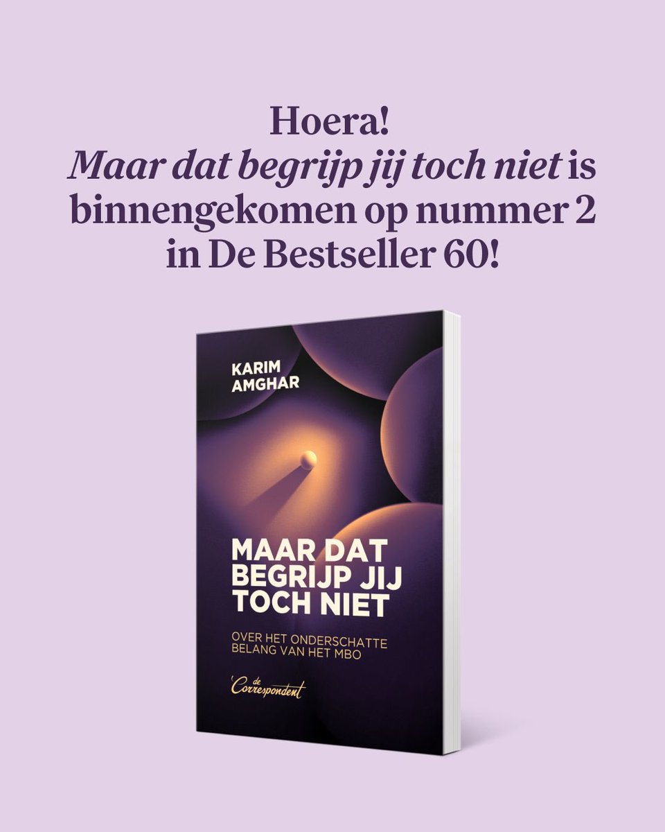Dit lieve mensen, schrijf ik met tranen 🥺 binnen gekomen op nummer 2 in de #bestsellerlijst! <a href="/decorrespondent/">De Correspondent</a> 

Een sterker mbo betekent een sterker Nederland ❤️📣 

Laten we de boodschap blijven verkondigen en samenwerken aan meer #waardering! 

kiosk.decorrespondent.nl/products/maar-…