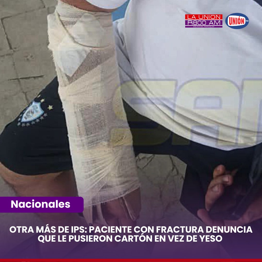 Launionam's tweet image. 🔴15 años cobrando menos su salario para que… 

📍Un asegurado del IPS sufrió un traumatismo en la mano izquierda mientras jugaba al fútbol y acudió a la Unidad Sanitaria de San Antonio, donde denunció que, en vez de yeso, le colocaron un pedazo de cartón y gasa. 

🏥Los médicos…