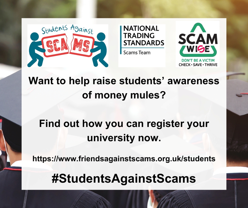 AgainstScams's tweet photo. ❗With students struggling for money they are often looked at as being perfect candidates for money mules.

Learn what you can do to support ⤵️
https://t.co/QkiPZ1FtIZ

#ScamAware
#StudentsAgainstScams https://t.co/q4e2nYd3it