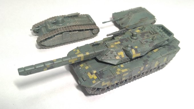 ネームに悩んでるがいじっちゃう。TM.M92A2(架空)と塗料作りすぎたついでのマルシャル駆逐戦車とルノーSRA完成。 