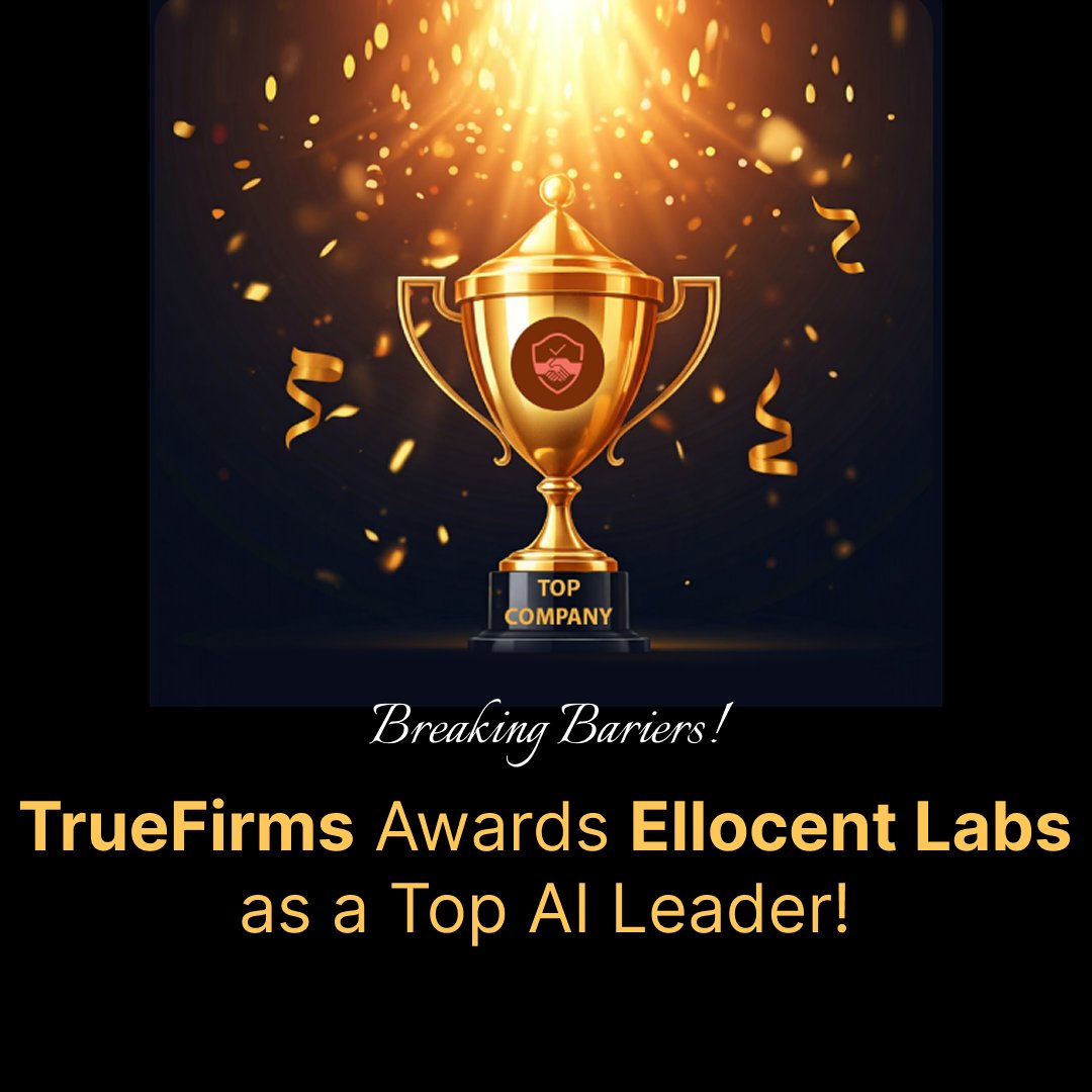 ellocent_labs's tweet image. 🚀 Pushing Boundaries and Leading the Way!
Ellocent Labs is honored to be recognized as a Top AI Leader by TrueFirms! 🌟

#EllocentLabs #BestAISolution #TrueFirmsAward #InnovationUnleashed #AIExcellence