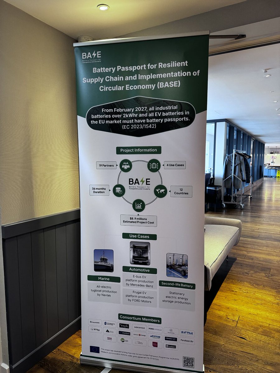 technovativesol's tweet image. TVS is proud to host the BASE Project 2nd General Assembly in Manchester!

Bringing together our project consortium members for two days of key discussions on battery passports, circularity, risk assessment, and innovation.

Stay tuned for updates!

#BASEProject #BatteryPassport