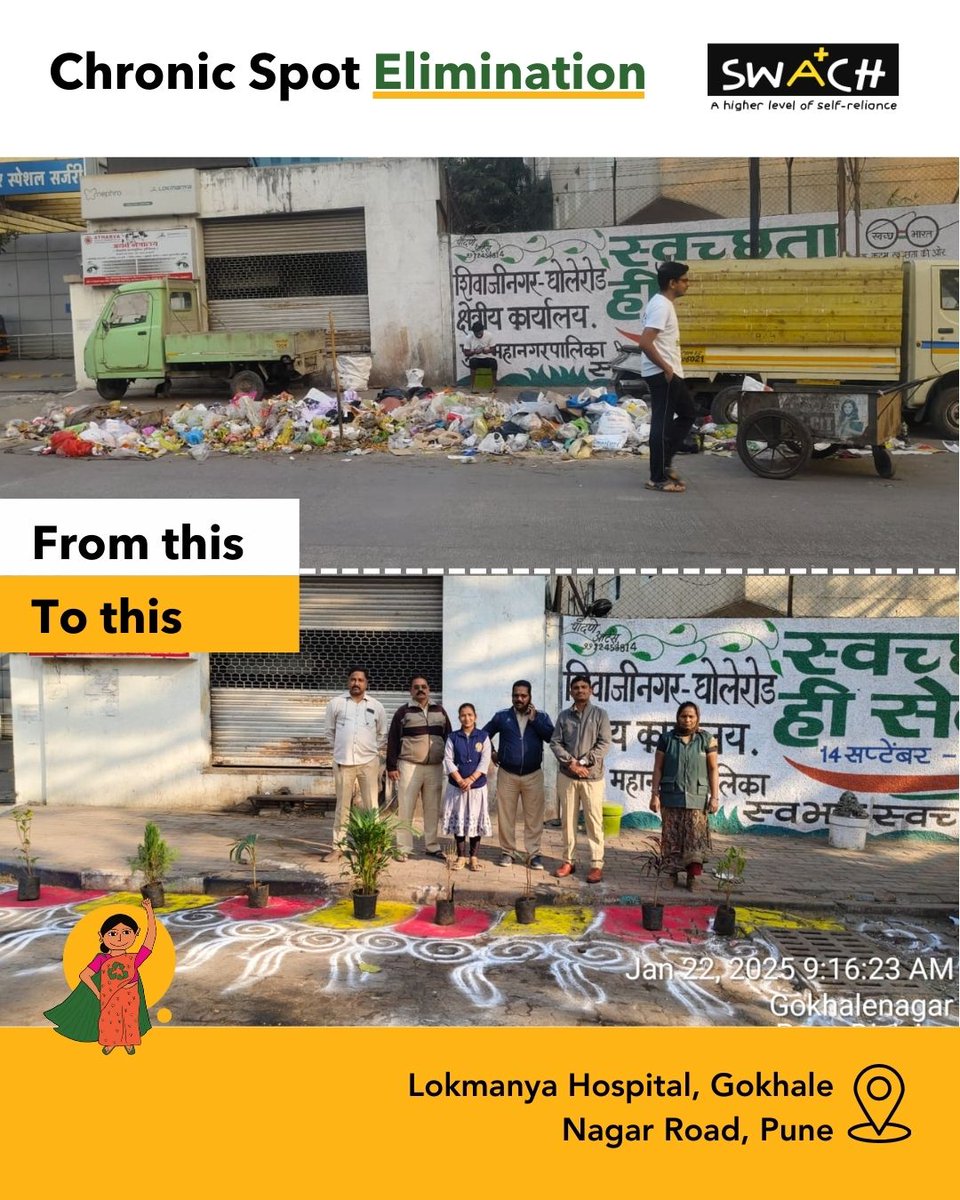 swachcoop's tweet image. At #SWaCH, we are committed to collecting waste directly from households rather than having it dumped on the roads. Our goal is to eliminate Pune's #ChronicGarbagespots and reclaim our streets!
Littering isn’t ‘modern art,’ so let’s not turn Pune into a trash exhibit.
#CleanPune