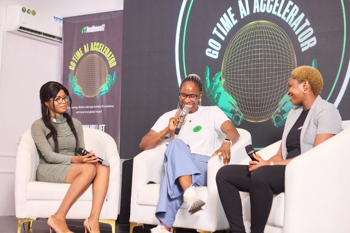 At the #GoTimeAI Demo Day in Lagos, we hosted a panel discussion on Female Founders Driving Innovation in the Age of AI 

Key Takeaway🔥
Resilience, adaptability, and a strong sense of purpose are essential qualities for female founders in tech 🚀
#womenintech #GoTimeAI