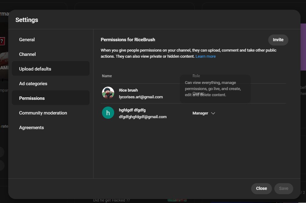 Ricebrush's tweet photo. @TeamYouTube Hey, my channel has been hacked again. Please help. They are able to grant manager access to random email users and conduct bitcoin livestreams. https://t.co/cqnRsixzsd
