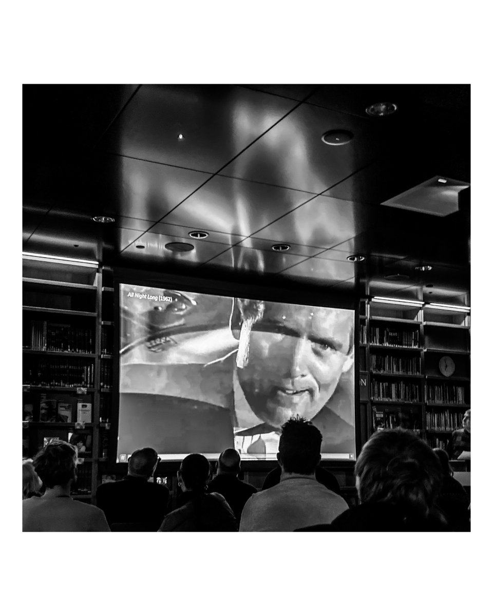 BFI_Ian's tweet image. About Monday night...
Dr. David Melbye led a @BFI #Library audience through the symbolic modalities and polyrhythms of Horror Jazz - the use of African American jazz music in post-war British cinema. A top bebop talk.
#librarytalks #literaryevents #cinema #britishcinema