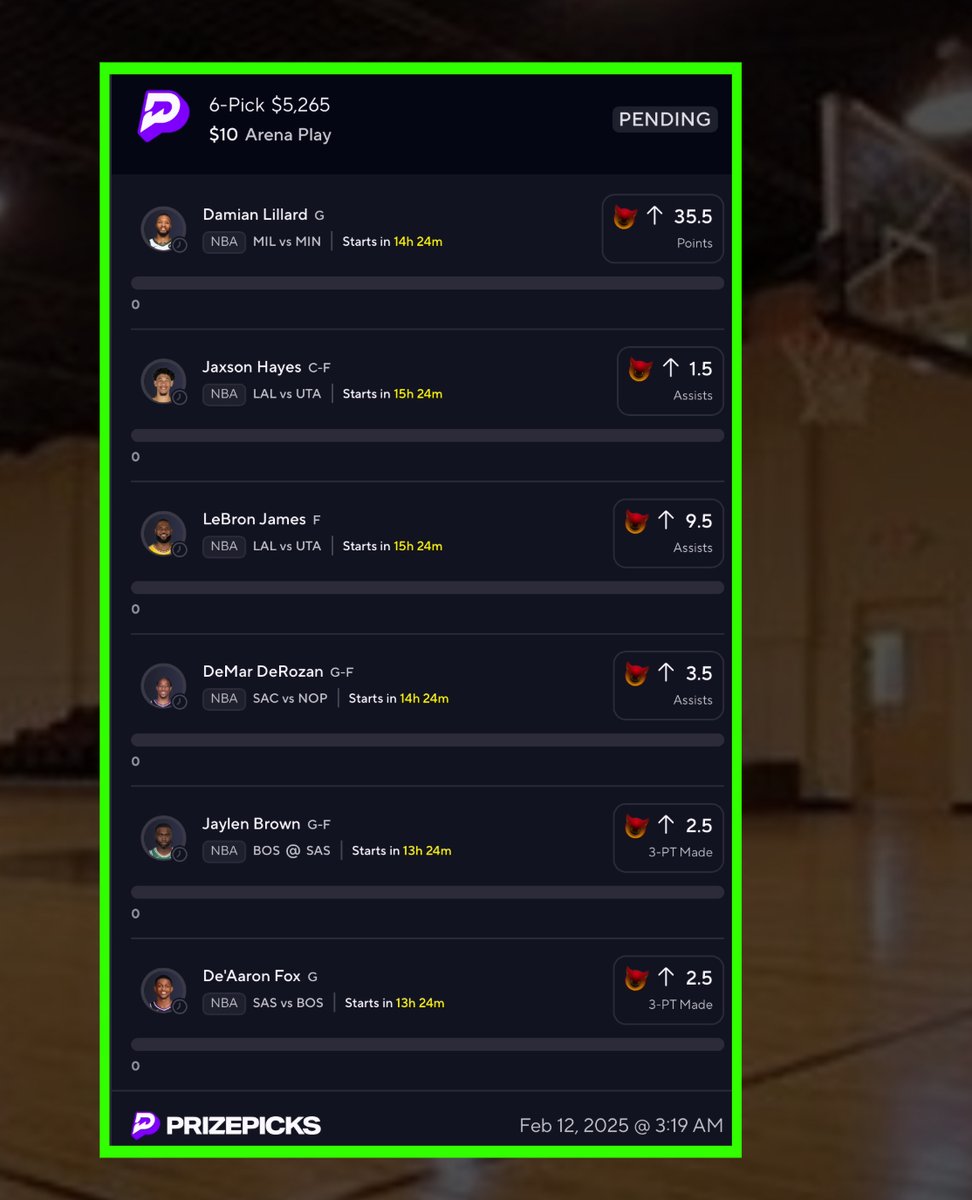 🚀 $1000 to one person who likes and RTs if we cash this 526x PrizePicks Demon Slip 😈