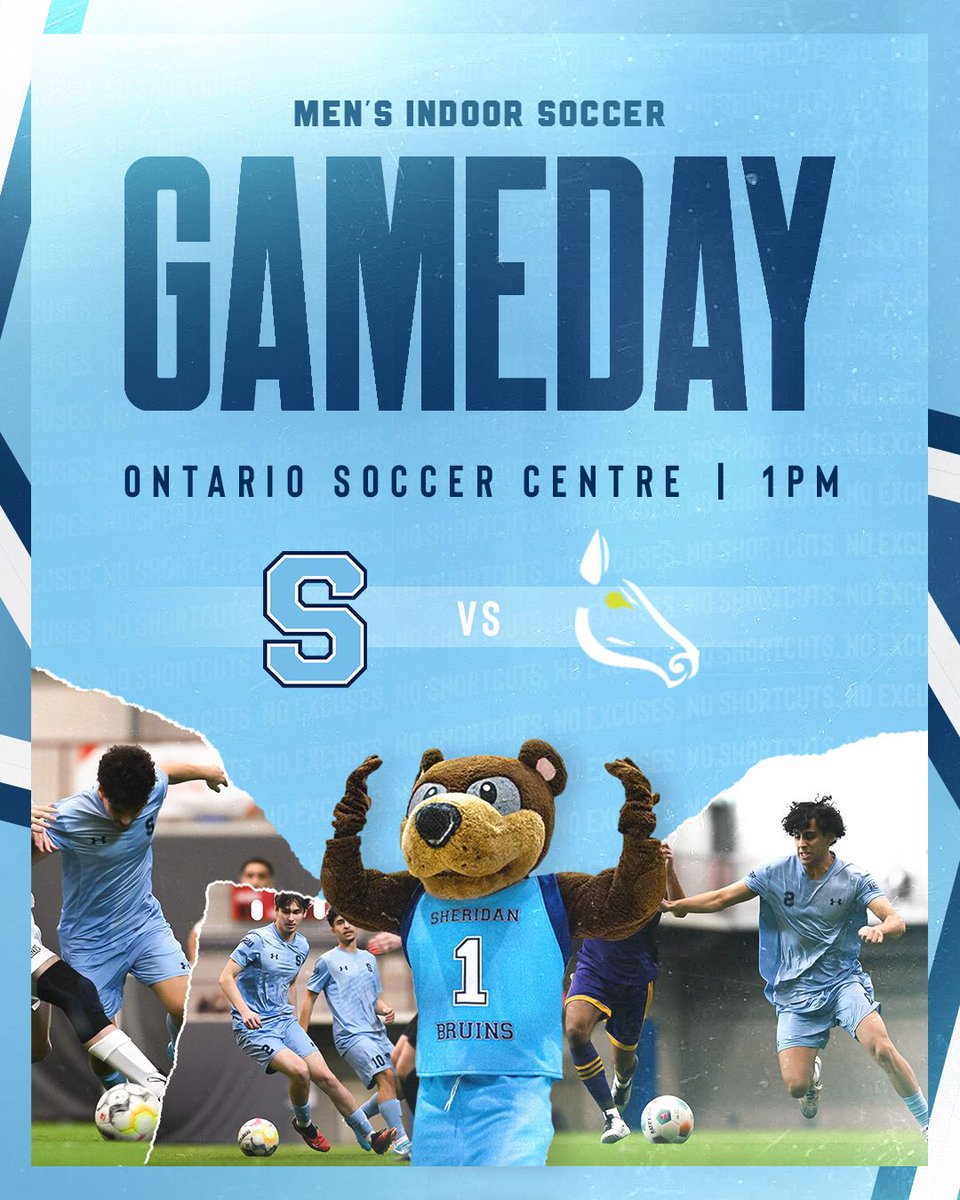 Men's Indoor Soccer GAME DAY!
⚽💙🐻

📍Ontario Soccer Centre

M⚽ vs George Brown
⏰8:30 am

M⚽ vs Laurier
⏰11am

M⚽ vs Centennial
⏰1pm

Finals @ 3:45pm