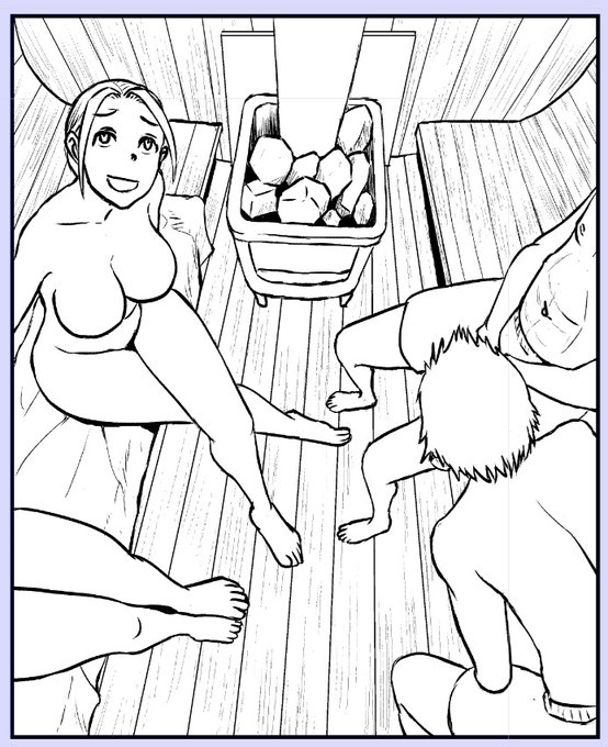 次回作のペン入れ進行中。アングル、人数、小物と過去で一番作画を頑張ってます。 