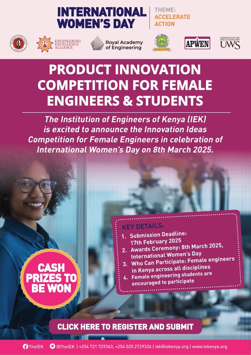 In celebration of International Women’s Day 2025 on 8th March 2025, female engineers and students are invited to showcase their creativity and problem-solving skills in the Product Innovation Competition.

This initiative aligns with this year’s global theme, "Accelerate Action,"