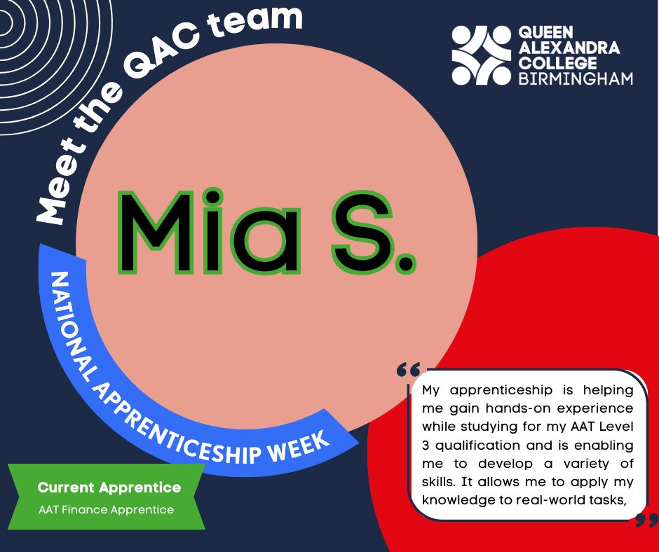 Queen Alexandra Charity (@qac_official) on Twitter photo Meet Briony, Ewen, and Seun three former QAC apprentices who successfully secured permanent roles at QAC after completing their apprenticeships. We are also excited to introduce Mia S., one of our current apprentices, who is on her own remarkable journey.
National Apprenticeship Meet Briony, Ewen, and Seun three former QAC apprentices who successfully secured permanent roles at QAC after completing their apprenticeships. We are also excited to introduce Mia S., one of our current apprentices, who is on her own remarkable journey.
National Apprenticeship